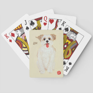 Morkie Dog With Ball Classic Playing Cards