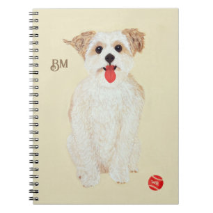 Morkie Dog With Ball Notebook