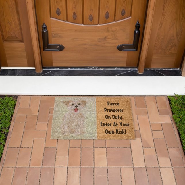 Morkie Fierce Guard Dog Fiber Doormat (Insitu (Outdoor))