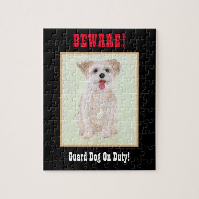 Morkie Funny Guard Dog Jigsaw Puzzle (Vertical)