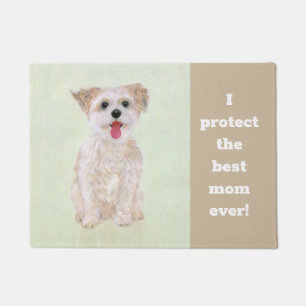 Morkie Funny Guard Dog Large Doormat