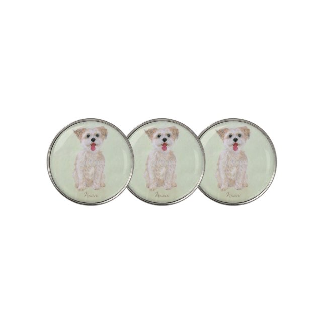 Morkie Golf Ball Markers With Text (3 Up)