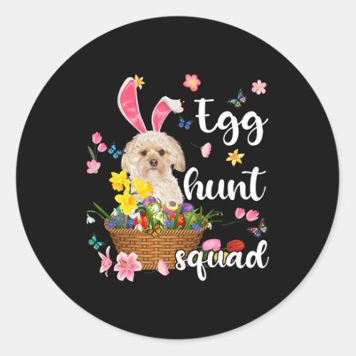 Morkie Happy Easter Day Easter Colorful Egg Hunt Classic Round Sticker