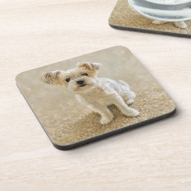 Morkie Love Beverage Coaster (Left Side)