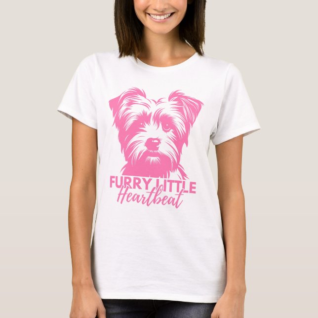Morkie Lover Furry Little Heartbeat Valentine's  T-Shirt (Front)