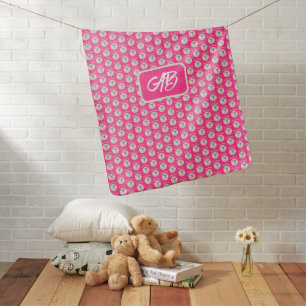 Morkie Pink Baby Blanket Round Image
