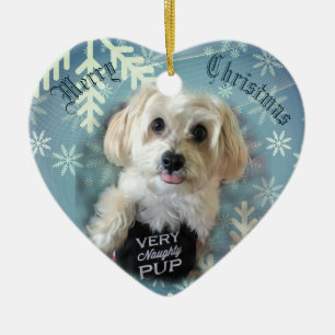 Morkie Puppy Dog Star Christmas Ornament