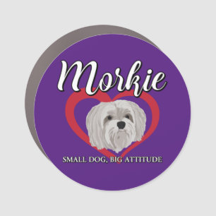 Morkie - Small Dog, Big Attitude - 3 Car Magnet