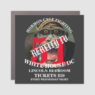 MORMON CAGE FIGHTING WASHINGTON DC LINCOLN CAR MAGNET