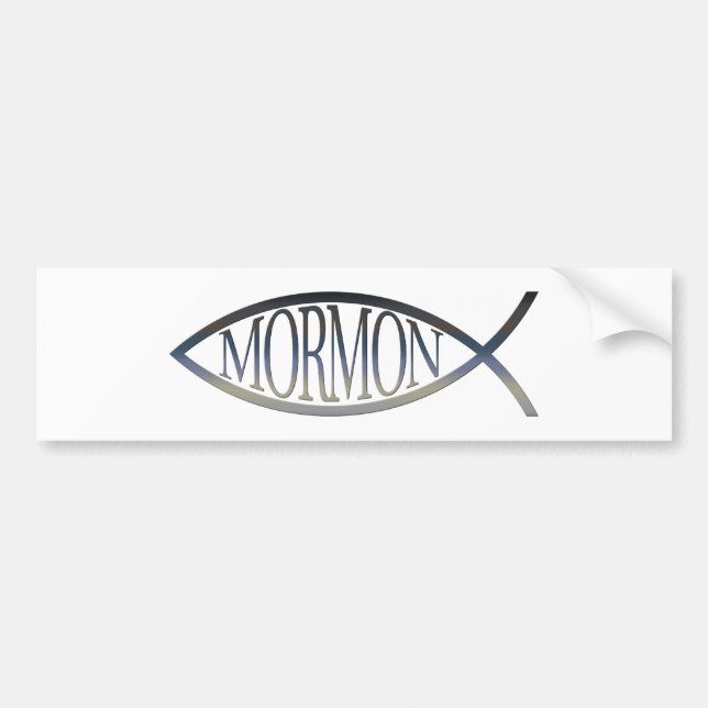 Mormon Fish Bumper Sticker (Front)