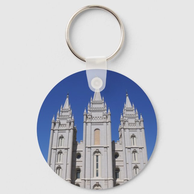 Mormon (LDS) Temple  in Salt Lake City, Utah Keychain (Front)