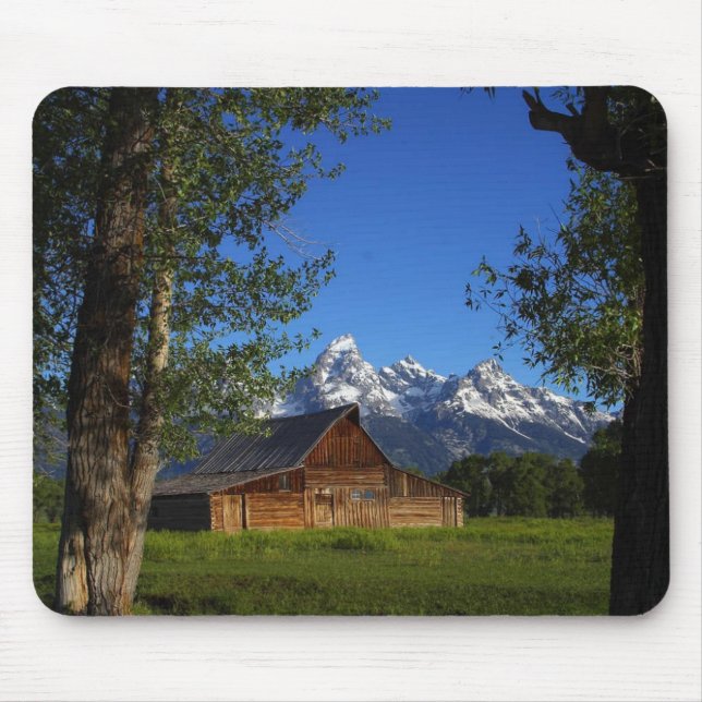 Mormon Row Barns In Grand Teton Park Mouse Pad (Front)