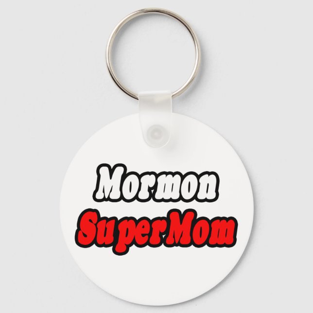 Mormon SuperMom Keychain (Front)