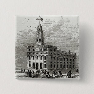 Mormon Temple at Salt Lake, 1854 Pinback Button