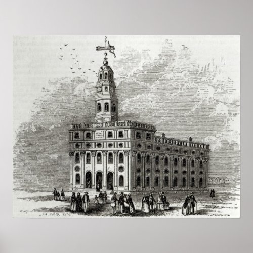 Mormon Temple at Salt Lake 1854 Poster