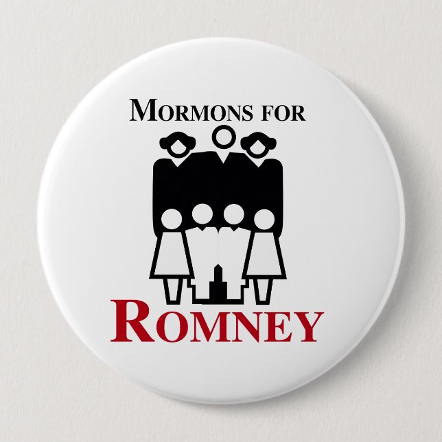 Mormons for Romney.png Pinback Button (Front)