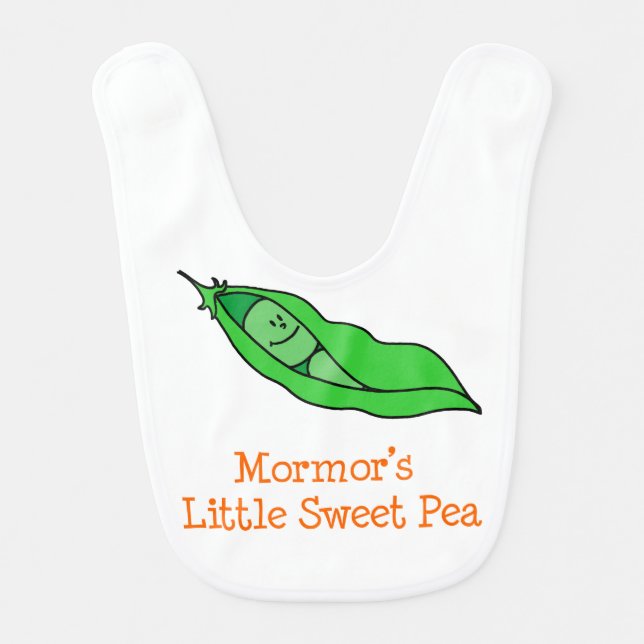 Mormor's Little Sweet Pea Baby Bib (Front)