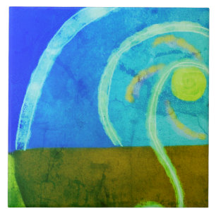 Morning Abstract Digital Painting Ceramic Tile