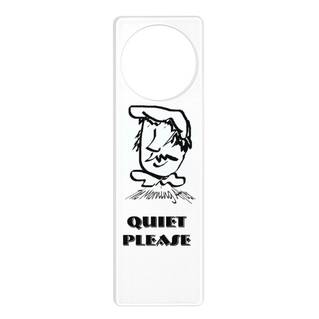 Morning After Face Quiet Please Acrylic  Door Hanger (Front)