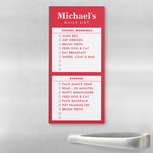 Morning and Afternoon Routine Chore List for Kids Magnetic Notepad (In Situ)