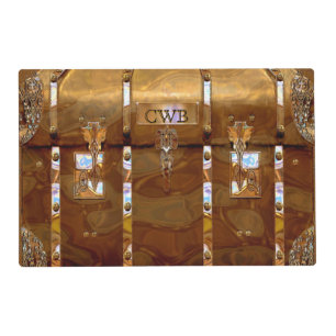 Morning Antiquity Elegant Luggage Style Monogram Placemat