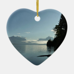 Morning at Lake McDonald in Glacier National Park Ceramic Ornament