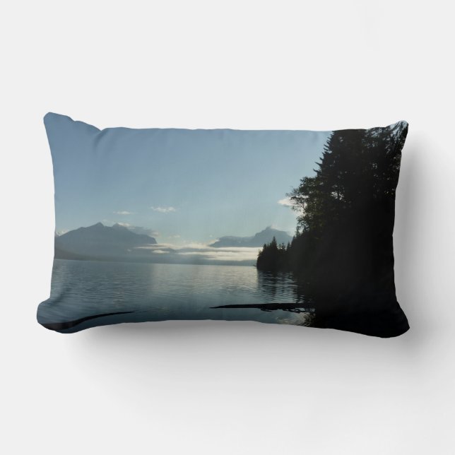 Morning at Lake McDonald in Glacier National Park Lumbar Pillow (Front)