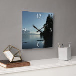 Morning at Lake McDonald in Glacier National Park Square Wall Clock