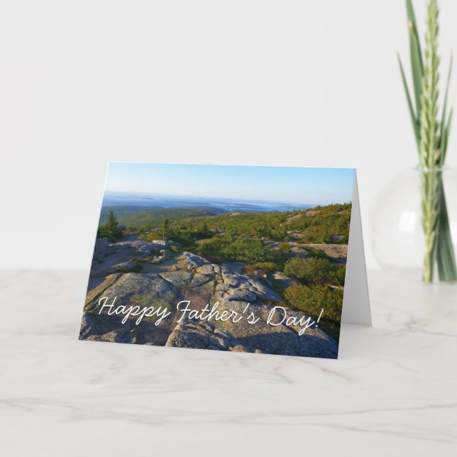 Morning atop Cadillac Mountain Acadia Father's Day Card (Front)