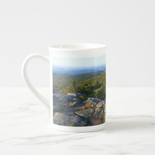 Morning atop Cadillac Mountain at Acadia Bone China Mug (Left)
