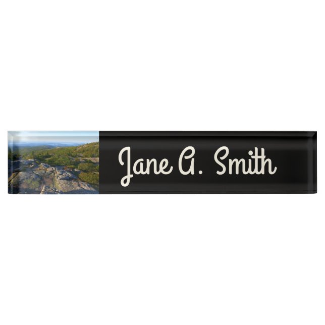 Morning atop Cadillac Mountain at Acadia Desk Name Plate (Front)