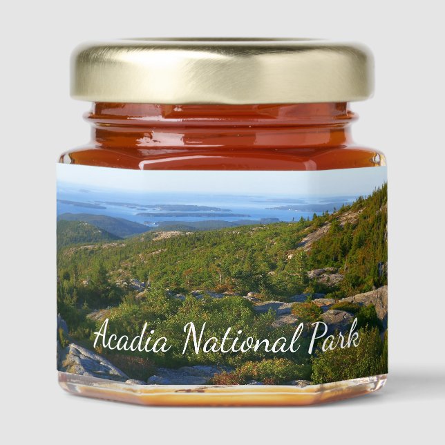 Morning atop Cadillac Mountain at Acadia Honey Jar Favors (Front)