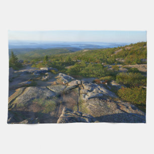 Morning atop Cadillac Mountain at Acadia Kitchen Towel
