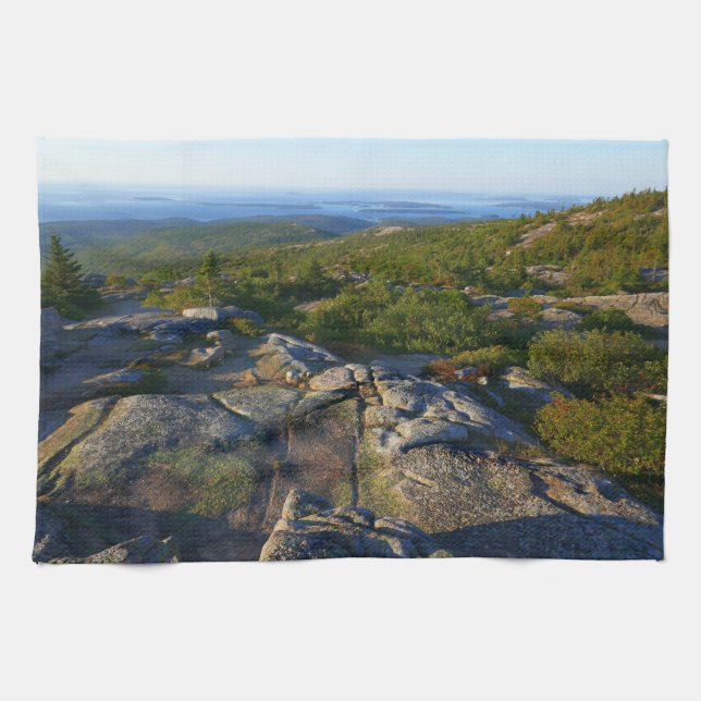 Morning atop Cadillac Mountain at Acadia Kitchen Towel (Horizontal)