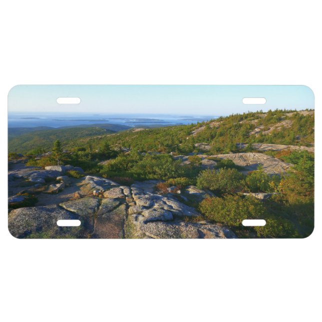 Morning atop Cadillac Mountain at Acadia License Plate (Front)