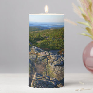Morning atop Cadillac Mountain at Acadia Pillar Candle