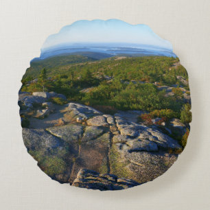 Morning atop Cadillac Mountain at Acadia Round Pillow