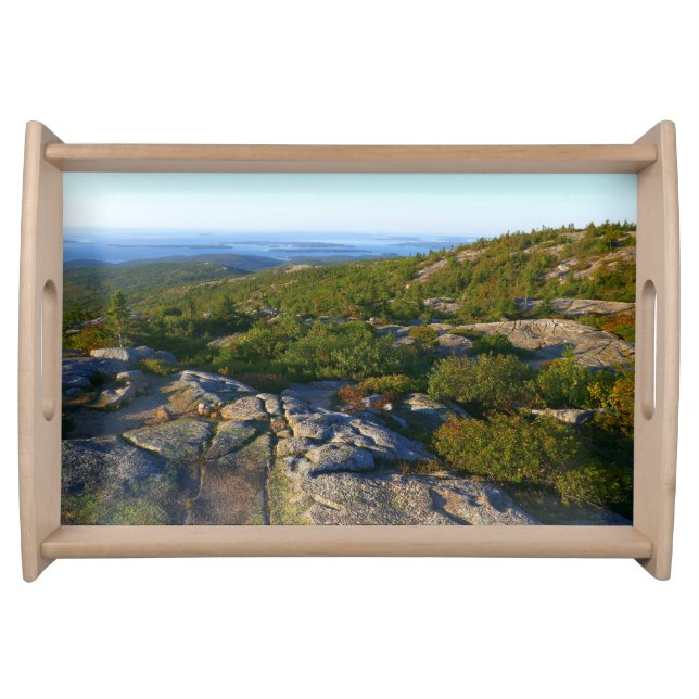 Morning atop Cadillac Mountain at Acadia Serving Tray (Front)