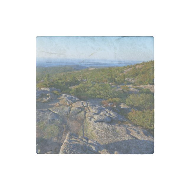 Morning atop Cadillac Mountain at Acadia Stone Magnet (Front)
