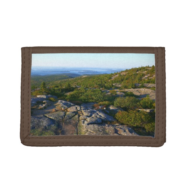 Morning atop Cadillac Mountain at Acadia Trifold Wallet (Front)