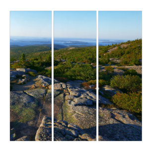Morning atop Cadillac Mountain at Acadia Triptych