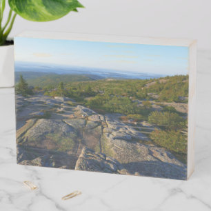 Morning atop Cadillac Mountain at Acadia Wooden Box Sign