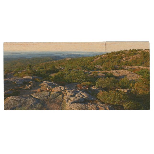 Morning atop Cadillac Mountain Wood Flash Drive (Front)