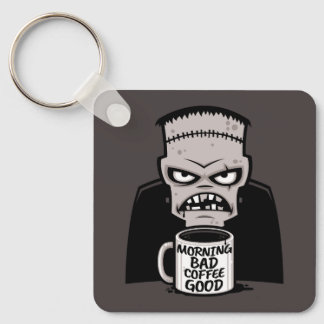 Morning Bad Coffee Good Reanimated Monster Keychain