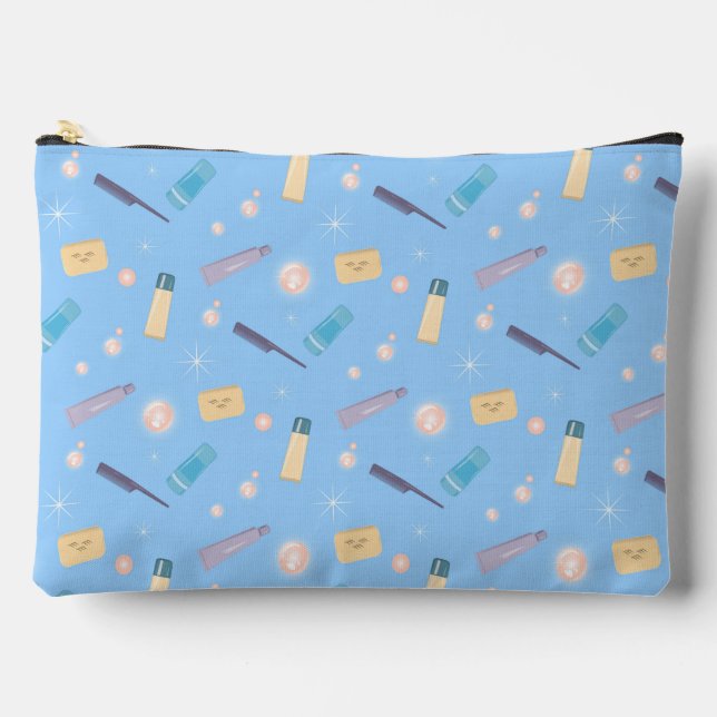 Morning Bathroom Ritual Toiletries Collage Accessory Pouch (Front)