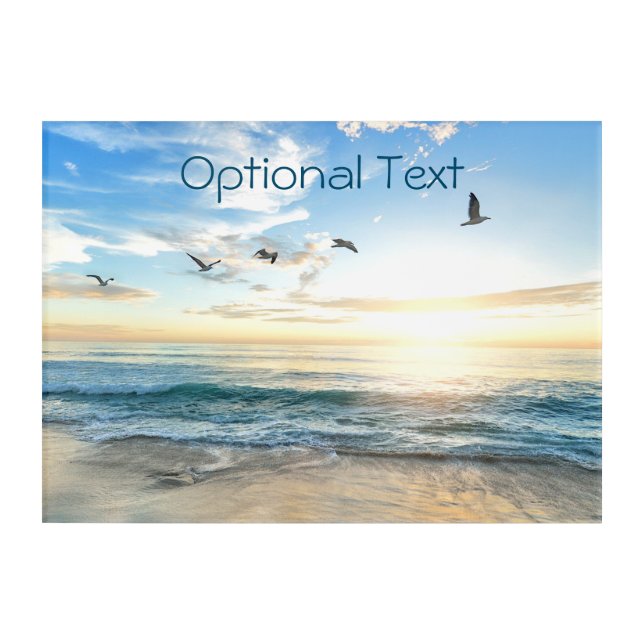 Morning Beach Seagulls Acrylic Print (Front)