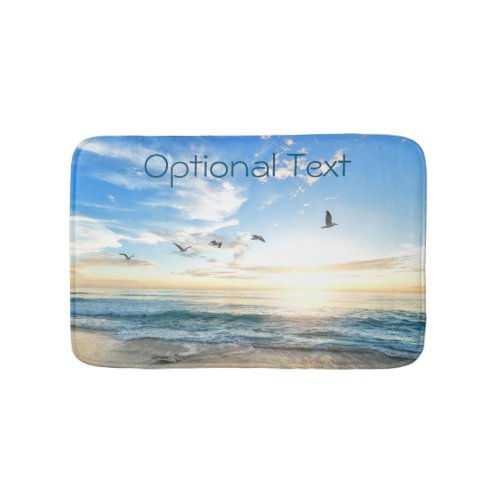 Morning Beach Seagulls Bath Mat