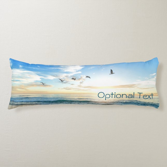 Morning Beach Seagulls Body Pillow (Front)