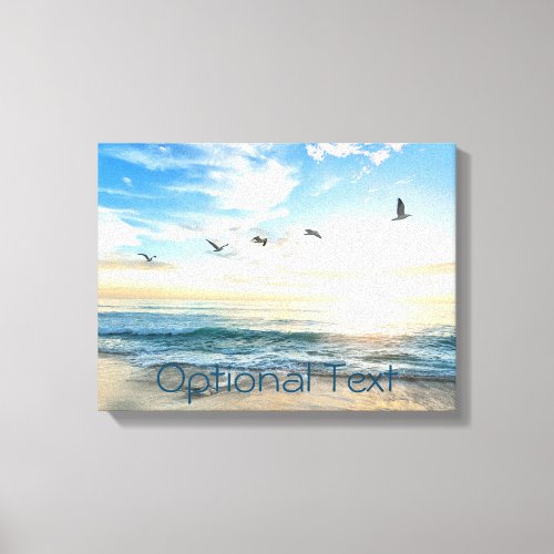 Morning Beach Seagulls Canvas Print