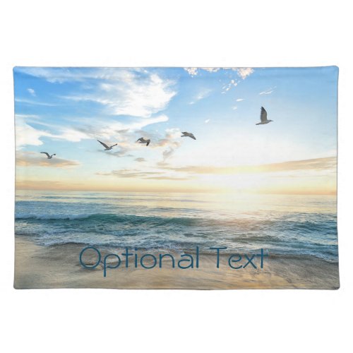 Morning Beach Seagulls Cloth Placemat